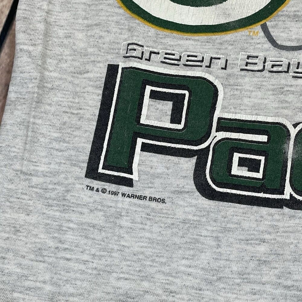 Vintage 1997 Green Bay Packers Taz T-Shirt Warner Bros Looney Toons YOUTH 12/14 - Picture 3 of 11